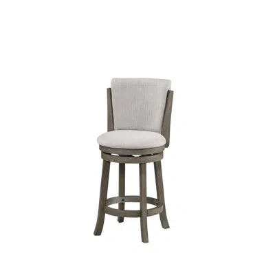Avalon Furniture 29" Contemposwivel Stool - Antique White In Gray Fabric,antique Gray Frame