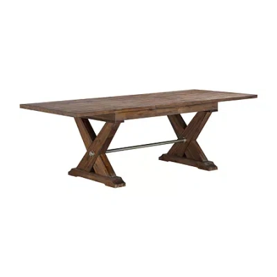 Avalon Furniture Fresno Rectangular Wood-top Dining Table In Brown