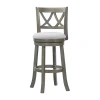 Avalon Furniture Upholstered Swivel Bar Stool In Gray