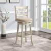 Avalon Furniture Upholstered Swivel Bar Stool In White