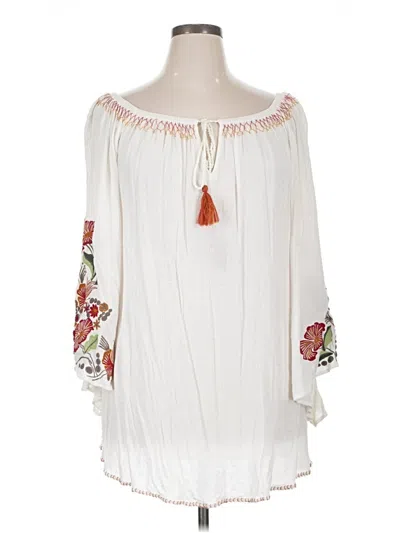 Pre-owned Avani Del Amour 3/4 Sleeve T-shirt In White