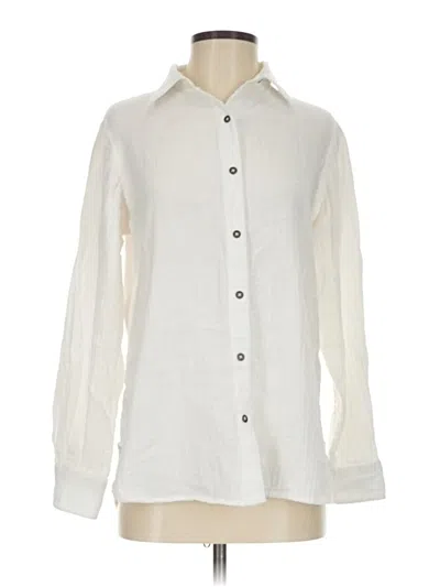Pre-owned Avani Del Amour Long Sleeve Button Down Shirt In White
