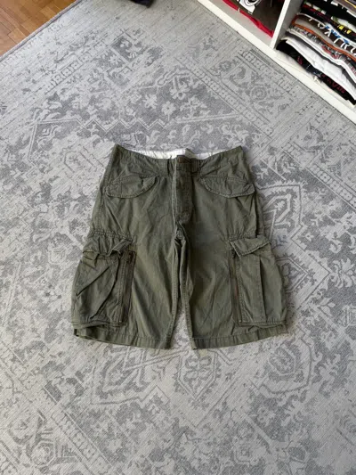 Pre-owned Avant Garde Cargo Shorts Army Military Japan Wide Baggy Jorts In Green