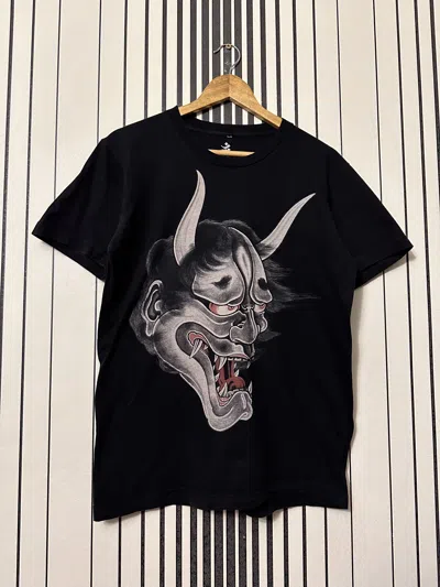 Pre-owned Avant Garde Demon “oni” Japan Style Y2k Punk Black T Shirt
