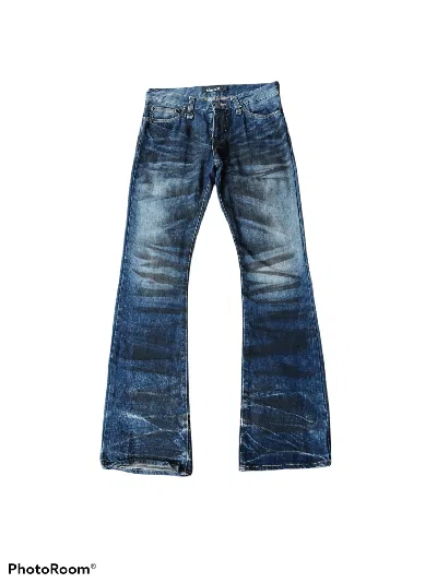 Pre-owned Avant Garde Distressed Flare Cavaria Denim Pants In Blue Distressed