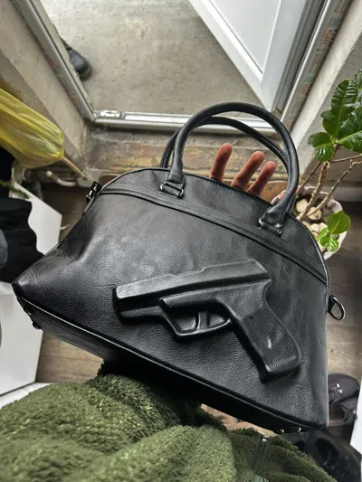 Pre-owned Avant Garde Leather Gun Pistol Shoulder Bag Y2k In Black