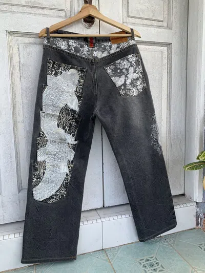 Pre-owned Avant Garde Ly Karakuri Tamashii Embroidery Multi Pocket Jeans