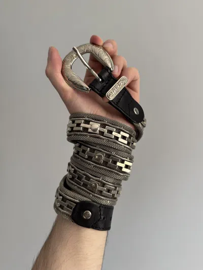Pre-owned Avant Garde Metal Belt Glamour Chain Nanni Style Y2k In Silver