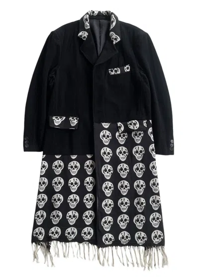 Pre-owned Avant Garde Nicole St Gilles Skulls Patchwork Overcoat