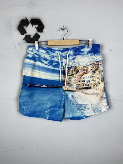 Pre-owned Avant Garde Orlebar Brown Style Bulldog Swim Shorts Sea And Beach In Multicolor