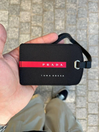 Pre-owned Avant Garde Prada Luna Rossa Cardholder In Black