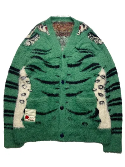 Pre-owned Avant Garde Seveskig - Mohair Tiger Cardigan Sweater In Green