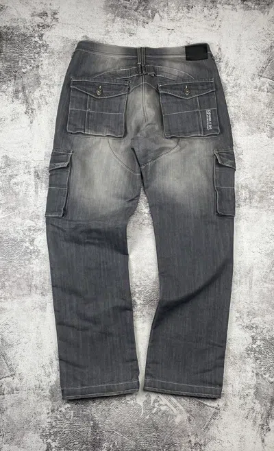 Pre-owned Avant Garde Vintage Cargo Denim Dye Jeans Pants Hype Y2k In Grey