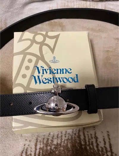 Pre-owned Avant Garde Vivienne Westwood Leather Belt In Black