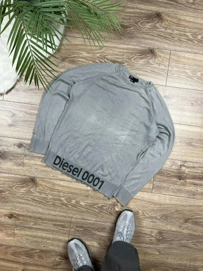 Pre-owned Avant Garde X Diesel 90's Diesel Vintage Big Logo Y2k Knit Retro Sweater In Grey