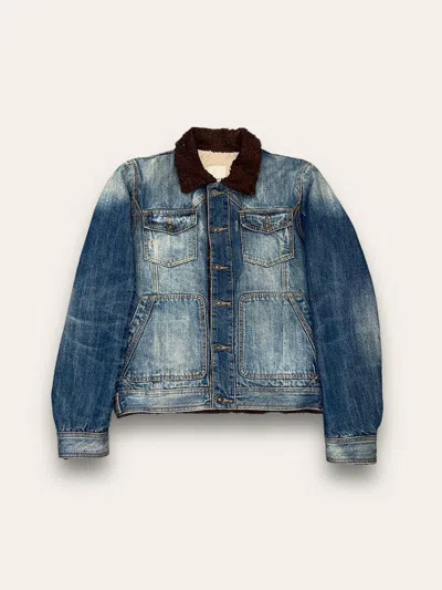 Pre-owned Avant Garde X Diesel Sherpa Denim Light Jacket In Indigo