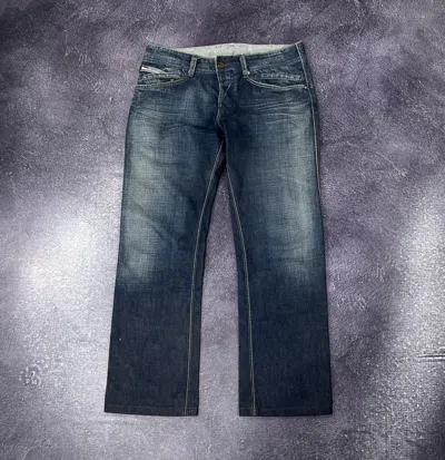 Pre-owned Avant Garde X Diesel Vintage 90's Diesel Y2k Faded Avant Garde Baggy Flared Jeans In Blue