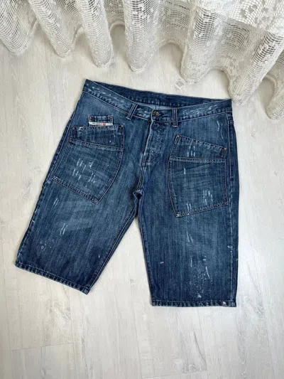 Pre-owned Avant Garde X Diesel Vintage Denim Jeans Shorts Y2k Japanese 90's In Navy