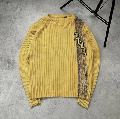 Pre-owned Avant Garde X Diesel Vintage Diesel Style Distressed Y2k Sweater In Yellow