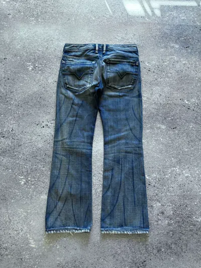 Pre-owned Avant Garde X Diesel Y2k Flared Jeans Diesel Denim Japanese Style Designer 00's In Blue