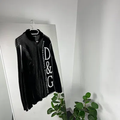 Pre-owned Avant Garde X Dolce Gabbana Vintage Zip Sweatshirt Big Logo 90's In Black/white