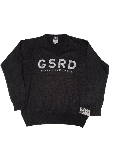Pre-owned Avant Garde X G Star Raw Denim V-neck Made In Germany Sweater In Black