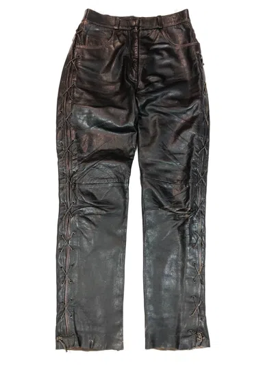 Pre-owned Avant Garde X Genuine Leather Vintage Echt Leder Leather Pants Racing In Black