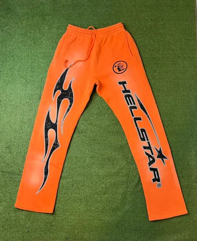 Pre-owned Avant Garde X Hellstar Fire Orange Sweatpants (flare Bottom)