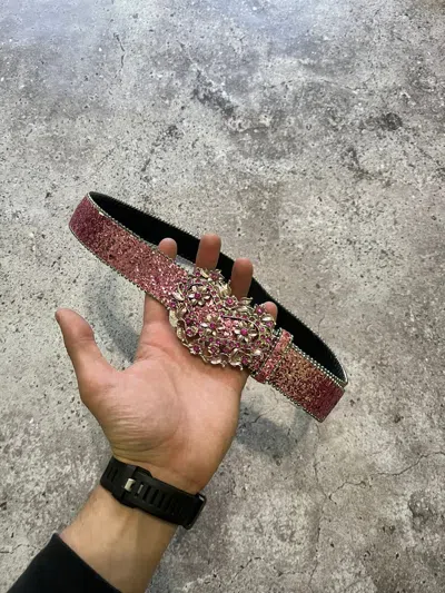 Pre-owned Avant Garde X Heritage Glamour Heritage Distressed Pink Belt
