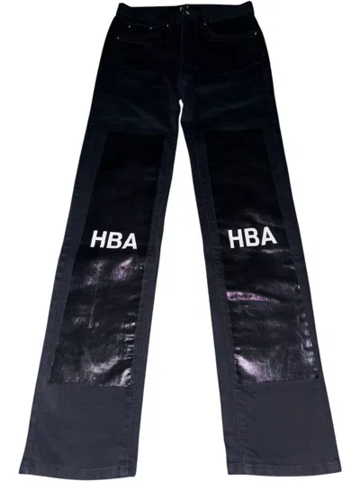 Pre-owned Avant Garde X Hood By Air 32 Hba Hood By Air Tarred Jeans Graphic Print Knee Logo Aop In Black