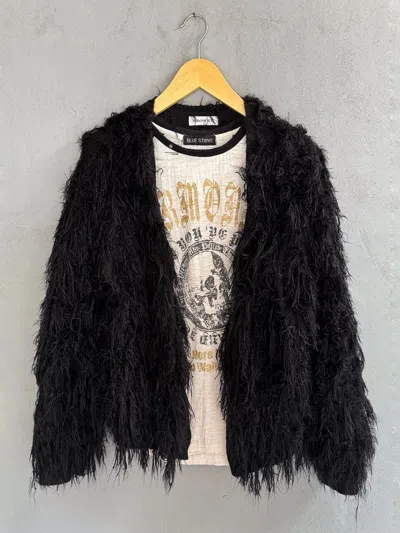 Pre-owned Avant Garde X Hysteric Glamour Fuzzy Mohair Grunge Browny Cardigan Kurt Cobain Style In Black