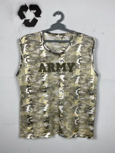 Pre-owned Avant Garde X Hysteric Glamour Vintage 80's Army Camo Mesh Tank Top Jersey