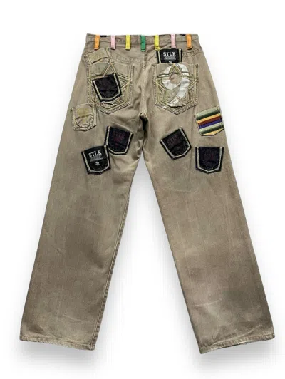 Pre-owned Avant Garde X If Six Was Nine Stlk Number 9 Multi Pocket Pop Art Style Baggy Pants In Smoke Brown