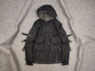 Pre-owned Avant Garde X If Six Was Nine Vintage 90's Japanese Design Bondage Cargo Pocket Hoodie In Dark Gray