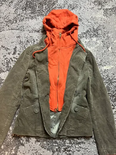 Pre-owned Avant Garde X If Six Was Nine Vintage Y2k Velvet Hood Avantgarde Blaze Jacket In Grey