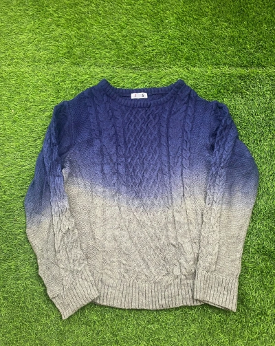 Pre-owned Avant Garde X Issey Miyake 2 Tone Knitwear Sweater In Blue Gray