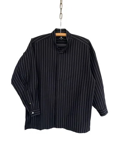 Pre-owned Avant Garde X Issey Miyake 80's Issey Miyake Mandarin Collar Shirt Steve Job In Black Stripe