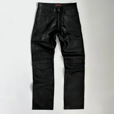 Pre-owned Avant Garde X Kadoya 291295 = Homme Leather Biker Pants In Black