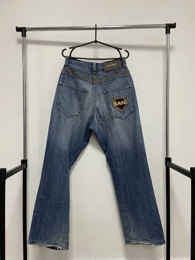 Pre-owned Avant Garde X Karl Kani Vintage Denim Pants Big Logo Y2k Avant Garde In Blue