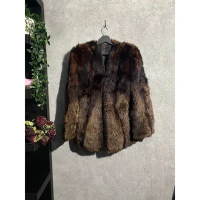 Pre-owned Avant Garde X Leather Fur Jacket Vintage Size L Mink And Fox Brown Playboi Carti