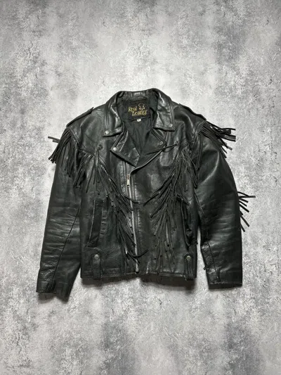 Pre-owned Avant Garde X Leather Vintage Leather Avant Garde Black Jacket Cowboy