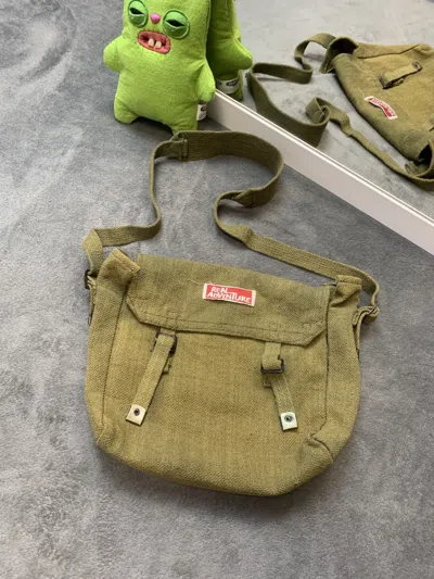 Pre-owned Avant Garde X Military Vintage Military Wwii Heavy Canvas Shoulder Bag In Green