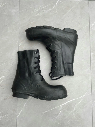 Pre-owned Avant Garde X Military Vintage Raf Combat Bunny Boots In Black