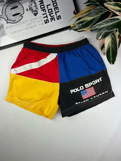 Pre-owned Avant Garde X Polo Ralph Lauren Vintage Polo Sport Ralph Laurent Shorts In Multicolor