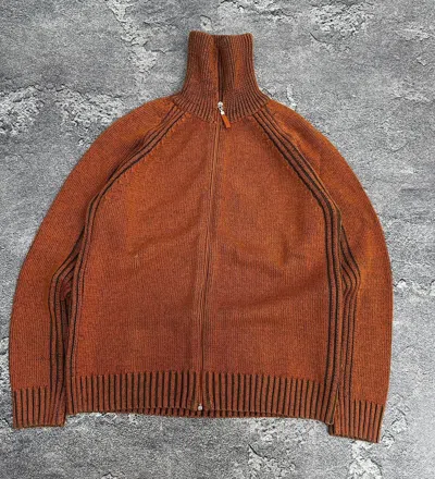 Pre-owned Avant Garde X Seditionaries Vintage 90's Ribbed Knit Archive Zip Up Sweater Japan Y2k In Orange