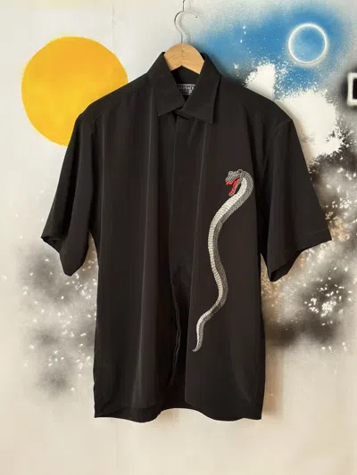 Pre-owned Avant Garde X Versace Vintage Versace Snake Button Up Shirt In Black
