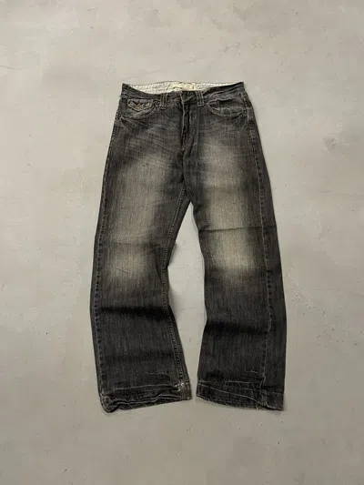 Pre-owned Avant Garde X Vintage 2000s Flared Faded Denim Pants In Black