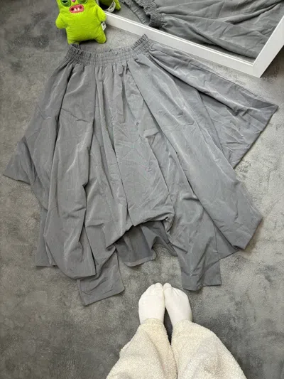 Pre-owned Avant Garde X Vintage Aakasha Layered Skirt Pants Drop Crotch Sweat Jogger In Grey
