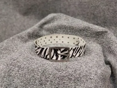 Pre-owned Avant Garde Vintage 90's Japan Leather Belt In Zebra Pattern In Black White