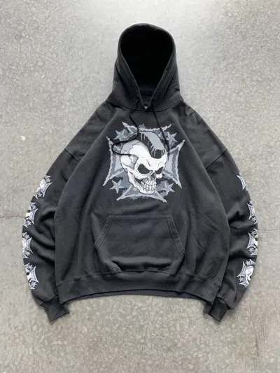 Pre-owned Avant Garde Crazy Vintage Y2k West Coast Choppers Style Hoodie In Black